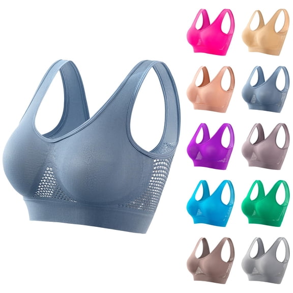 Wireless Sports Bras for Women Lightweight Breathable Comfortable Running Yoga Workout Athletic Bralettes Everyday Bra