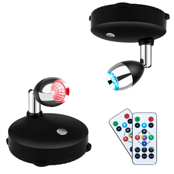 Wireless Spotlight Battery Operated Spot Light Up Lights Indoor Mini Accent Lights Dimmable Art Lights LED Spotlights Wall Light for Christmas, Halloween Pumpkin