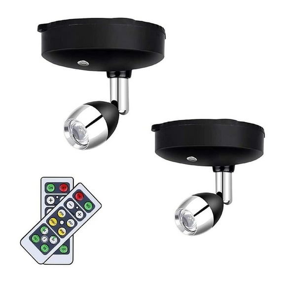 Wireless Spotlight Indoor,Battery Operated Accent Lights Art Lights For Paintings,LED Wall Light With Remote (2 Pack) ,High Bright