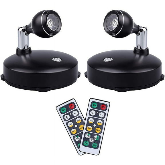 Wireless Spotlight Indoor,Battery Operated Accent Lights Art for Paintings,LED Wall Light with Remote (2 Pack, B)