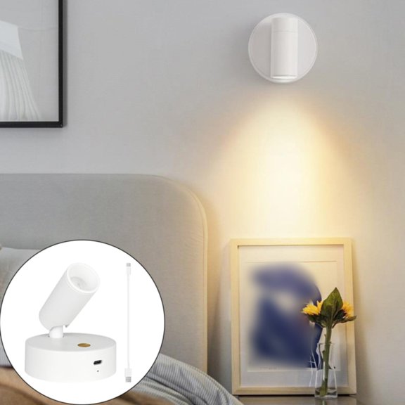 Wireless Spotlights Indoor Rechargeable Picture Lights, 350° Rotate, Battery Powered Ceiling Spotlight, LED Uplighting with Timer&Dimmable, Display Lights for Plant Painting, Artwork, Accent Lighting