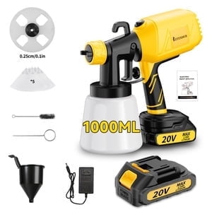 Wireless Spray Gun With Nozzle, 2000mAh Rechargeable Battery, 33.8oz Capacity, 2 Spray Modes, for Wall Wood Car Furniture Indoor Outdoor