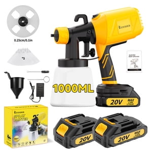 Wireless Spray Gun With Nozzle, 2000mAh Rechargeable Battery, 33.8oz Capacity, 2 Spray Modes, for Wall Wood Car Furniture Indoor Outdoor