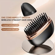 Wireless Straight Hair Brush, Portable Heating Comb for Travel, Fast Heating Mini Straightener for Mens Beards & Womens Hair, Heat Resistant, Ideal Gift