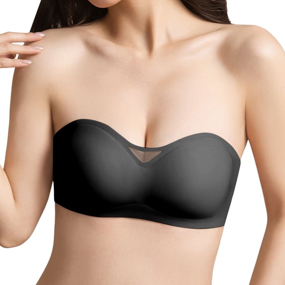 Wireless Strapless Bra for Women Bandeau Bra Non Backless Supportive Comfort Everyday Tube Top Bra