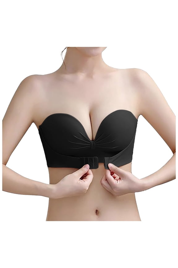 Wireless Strapless BraStrapless Bra for Off-Shoulder Tops, Everyday Comfort with Smooth Finish Women's Strapless Push Up Bra With Top And Back