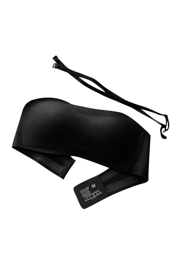 Wireless Strapless Bras for Womens Invisible Bra with Removable Strap No-Slip Silicone Strip for Security