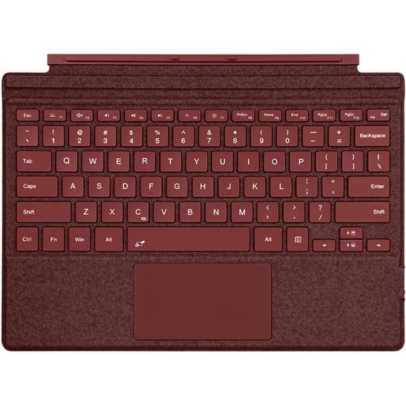Wireless Surface Pro Keyboard, Slim Portable Type Cover Equipped with Multi-Touch Trackpad & 7 Colors Backlight for Surface Pro 3/4/5/6/7/7 Plus, Wine Red