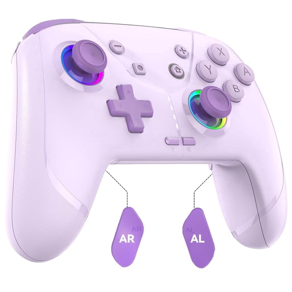 Wireless Switch 2 Pro Controller, Macro Controller for Nintendo Switch 2/1/Lite/OLED with Loop Macro, Home Wake Up, HD Rumble, Motion Control, Turbo, 800mAh, Purple