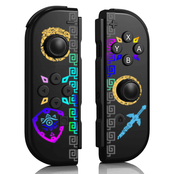 Wireless Switch Controller for Nintendo Switch OLED Lite, Joycon Replacement, RGB Light, Turbo, Dual Vibration, 6-Axis Gyro, Wake-up