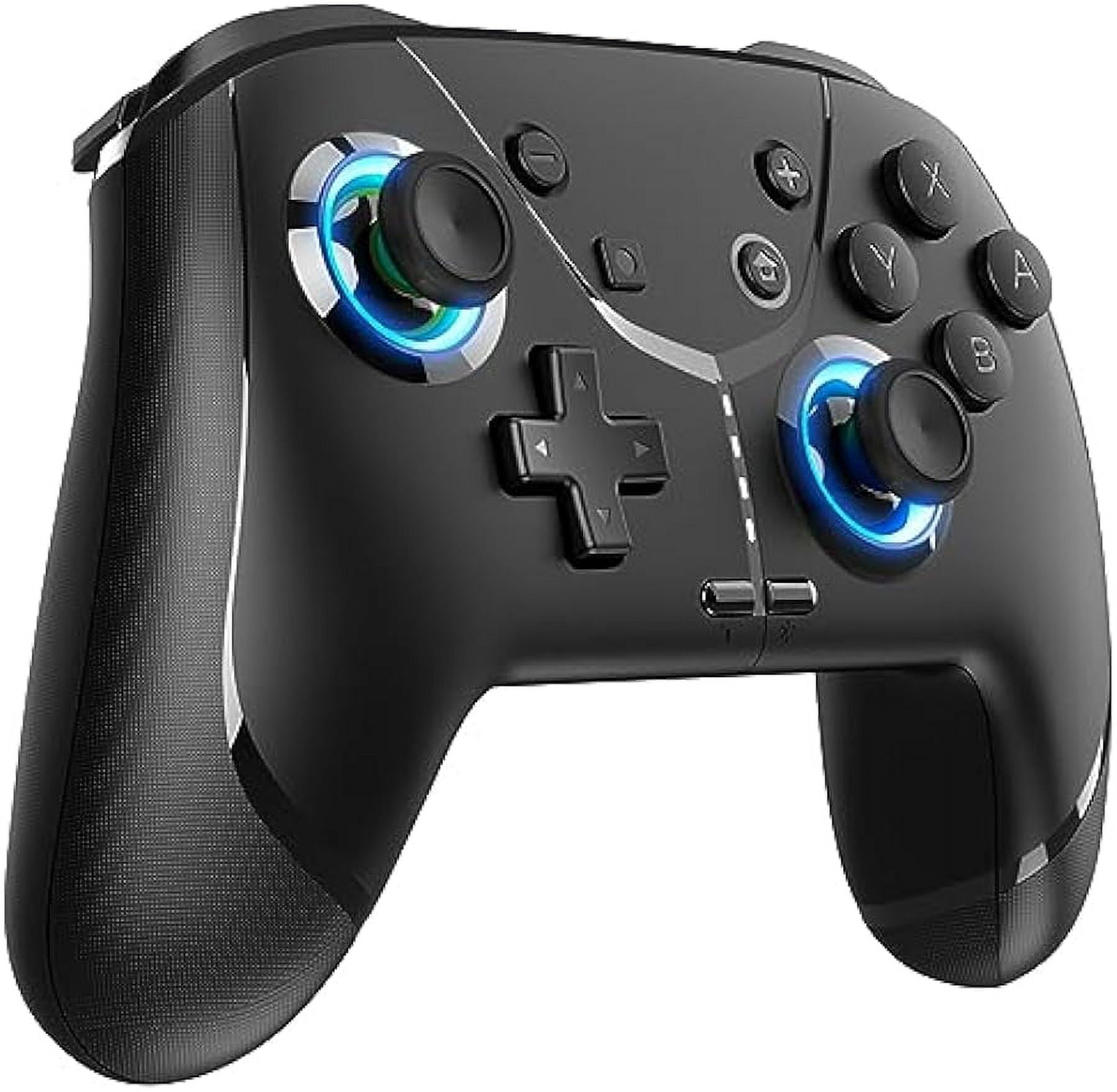 Wireless Switch Pro Controller for Nintendo Switch Lite OLED Bluetooth Gaming Controller for iPhone Android Phone PC Steam Mac iOS iPad TV with Programmable Vibration Motion Control Turbo Wakeup RGB W...