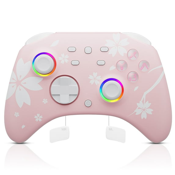 Pink Wireless Controller for Switch/Switch 2, PC, iOS & Android β Hall Effect Joysticks, Programmable Back Buttons, RGB Lighting, Turbo & Vibration, Bluetooth Gamepad