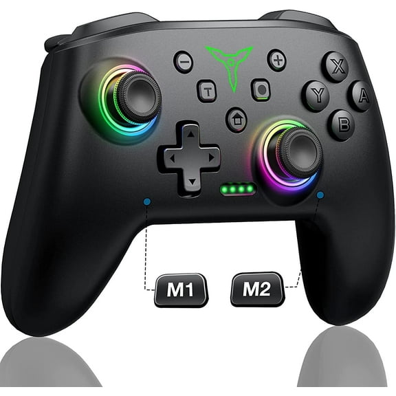 Wireless Switch Pro Controller for Nintendo Switch /OLED/Lite/PC/IOS/Android,BEBONCOOL Switch Remote with 1000MAH Battery Capacity,Black