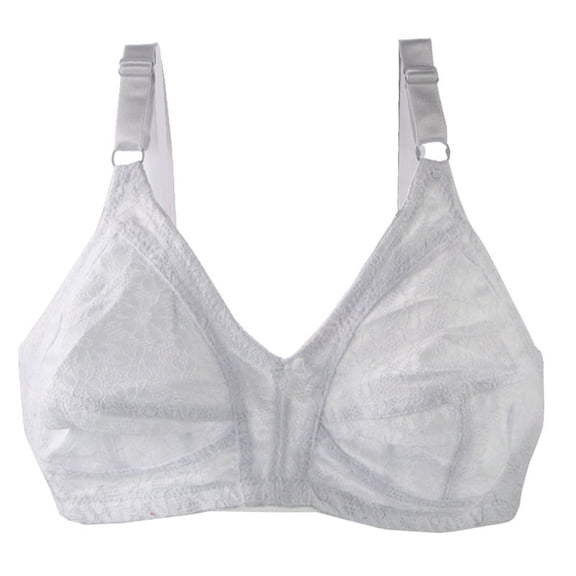 Wireless T-Shirt Bras Womens Large Bust Full Coverage Push Up Bralette Lightly Unlined Comfy Brassieres, 46/105D White