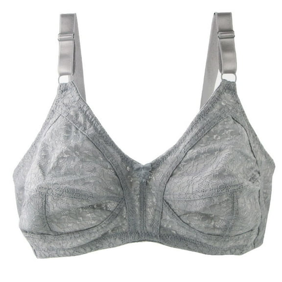 Wireless T-Shirt Bras Womens Large Bust Full Coverage Push Up Bralette Lightly Unlined Comfy Brassieres, 46/105E Gray