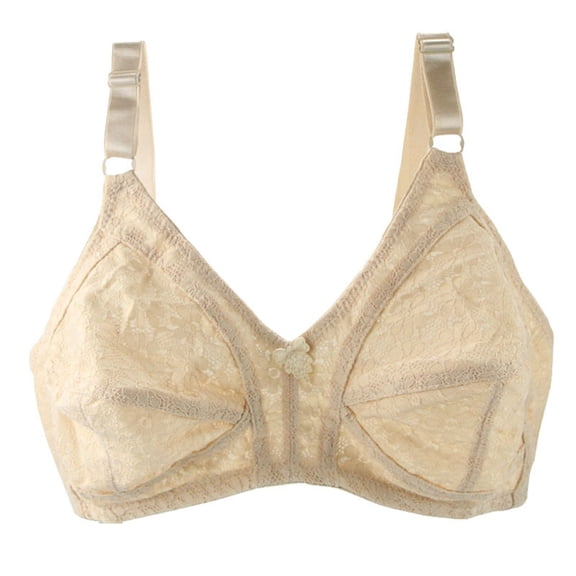 Wireless T-Shirt Bras Womens Large Bust Full Coverage Push Up Bralette Lightly Unlined Comfy Brassieres, 48/110D Beige
