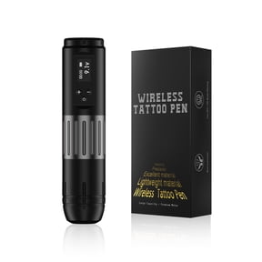Wireless Tttoo Pen Kit with 1600mAh Rechargeable Battery, LED Display, Adjustable 4-12V Control, High-Speed Rotary Motor and 10-Color Set
