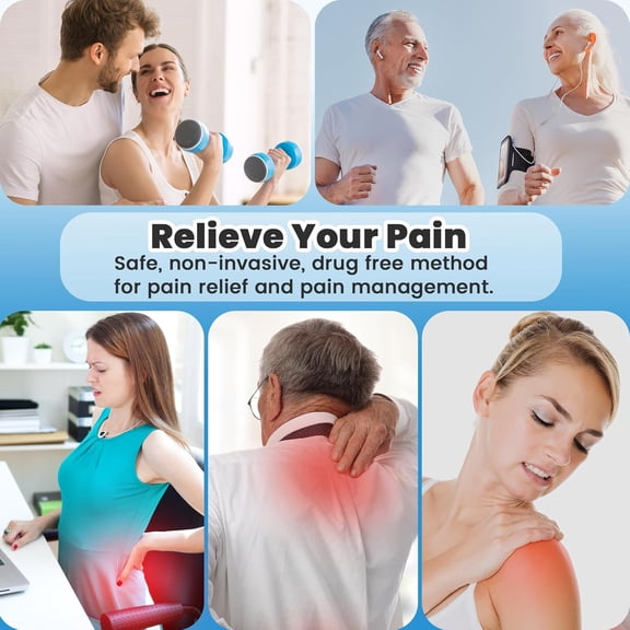 Wireless TENS EMS Muscle Stimulator with App Control - 12 Modes Pain Relief Device for Neck, Back, Shoulder