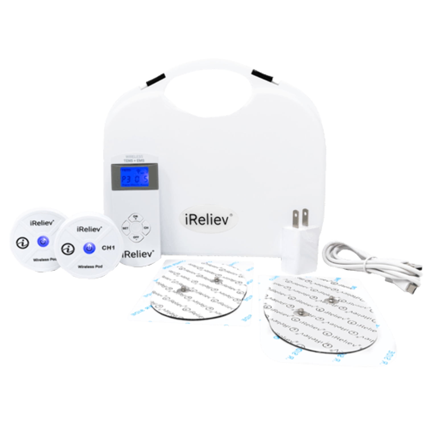 Wireless TENS Unit + Muscle Stimulator Combination for Pain Relief, Arthritis, Muscle Conditioning, Muscle Strength by iReliev Therapeutic Wearable System