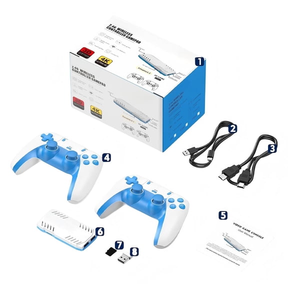 Wireless TV Game Console System With Interactive Controllers For Family Home Entertainment And Multiplayer Gaming 2PCS