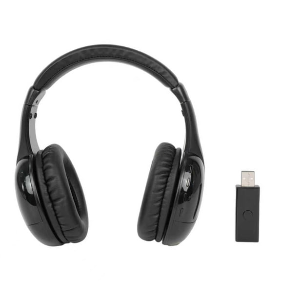 Wireless TV Headphones, Over-Ear Bluetooth Headset with Transmitter, Built-in Mic, Rechargeable for Phone, TV, Computer, Black