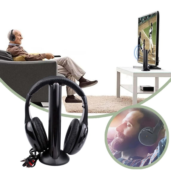 Technical Audio Receiver Wireless TV Headphones, Over Ear Cordless Headset, FM Radio Receiver ...