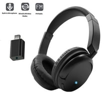 Wireless TV Headphones, HiFi Stereo Wireless Headphones Headset with USB Transmitter, Lightweight Wireless TV Headset for Seniors, TV, Computer, No Audio Delay, Wired and Wireless Headset