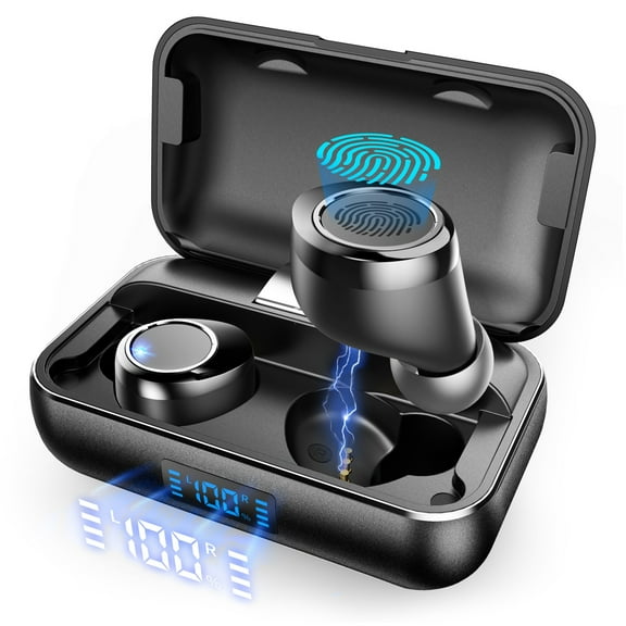 Wireless TWS Earphones Compatible With Amazon Fire HD 10 (9th Gen 2019), Amazon Fire 7 (9th Gen 2019) Earbuds Headphones True Stereo Headset Hands-free Mic