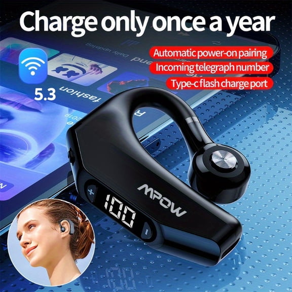 Wireless TWS in Ear Headphones with HIFI Sound Quality, Digital Display, Dual Ear Compatibility, 180 Degree Rotating Ear