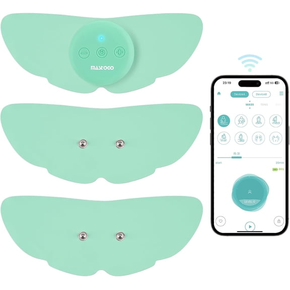 Wireless Tens Unit Muscle Stimulator for Pain Relief, 26 Mode 25 APP Controlled Bluetooth TENS & EMS - Used to Relieve in All Parts of Body (Green)
