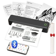 Baokaler Wireless Thermal Printer, Mobile Bluetooth Inkless Printer for Travel Home Use, Support US Letter/A4/A5/B5 Thermal Paper, Compatible with Android iOS Phone & Laptop