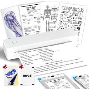 Thermal Printer, Portable Wireless Printer for Travel Inkless, Support US Letter/A4/A5/B5 Thermal Paper, Compatible with Android iOS Phone & Laptop