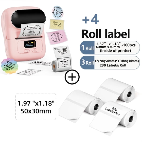 Wireless Thermal Barcode Printer - Orange Label Maker Machine for Small Business/School, Versatile for Barcode/Address/Jewelry/Clothing Labeling & Organizing, Portable Label Printer