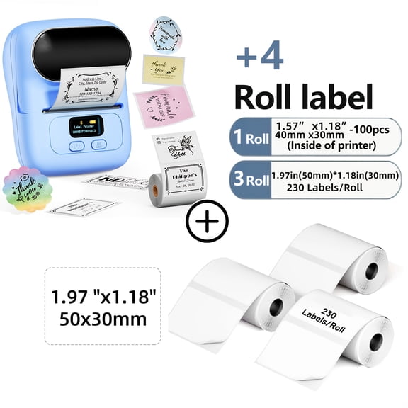 Wireless Thermal Barcode Printer - Orange Label Maker Machine for Small Business/School, Versatile for Barcode/Address/Jewelry/Clothing Labeling & Organizing, Portable Label Printer