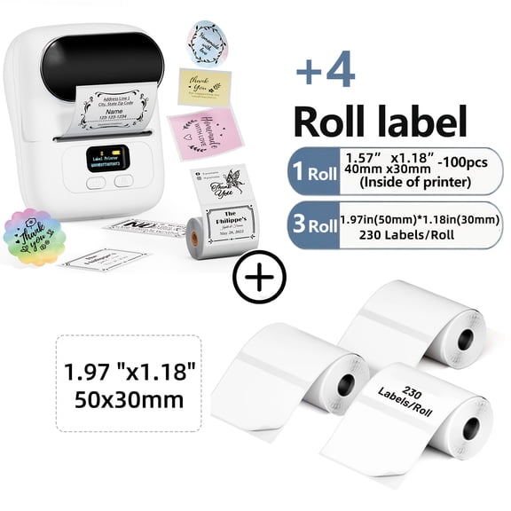 Wireless Thermal Barcode Printer - Orange Label Maker Machine for Small Business/School, Versatile for Barcode/Address/Jewelry/Clothing Labeling & Organizing, Portable Label Printer