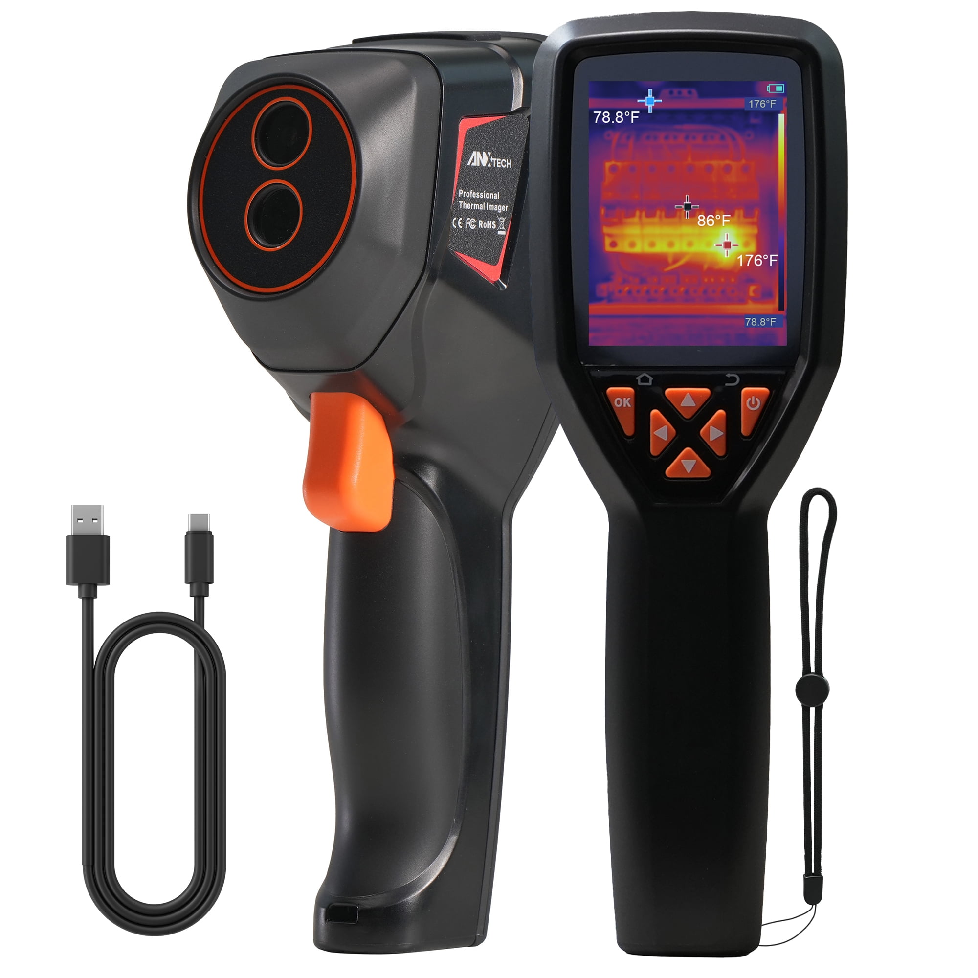 Thermal Camera 320x240 Super Resolution 120x90 IR Resolution -4F~1022F Range Infrared Imager HVAC Electrical Home Inspection