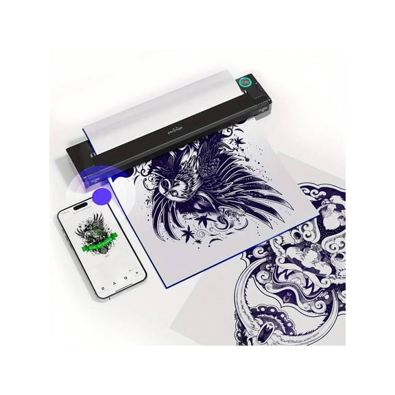Wireless Thermal Tattoo Stencil Printer, Tattoo Machine With 5pcs Free Transfer Paper, Ideal For Tattoo Artists & Enthusiasts, Compatible With Smartphone & PC