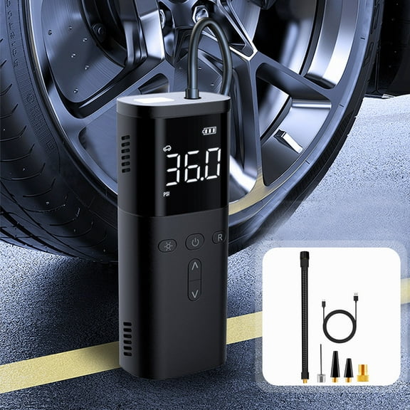 Wireless Tire Inflator Pump Portable Air Compressor with Auto Stop, LED Display & USB Charging Car, Bicycle, SUV Emergency Kit 150 PSI Smart Pump for Travel, Camping, Roadside