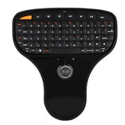 Wireless Trackball Keyboard,N5901 Keyboard Trackball 2.4G Wireless Mini USB MultiMedia Keyboard for TV Computer