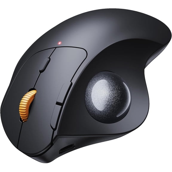 Wireless Trackball Mouse, EM04 Ergonomic Bluetooth Rollerball Rechargeable Computer Laptop Thumb Control Mouse, Compatible with PC, iPad, Mac