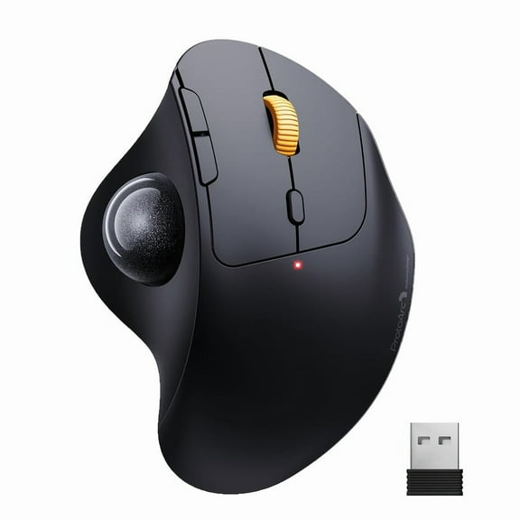 Wireless Trackball Mouse Ergonomic Wireless Rollerball Mouse Rechargeable Computer Laptop Mouse Thumb Control Mice Compatible with PC iPad Mac Windows