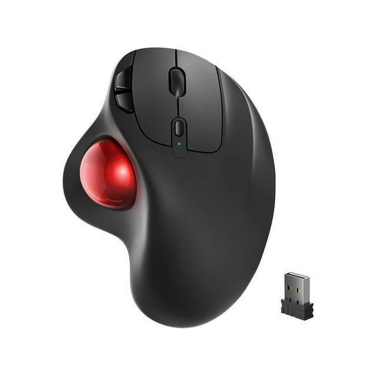 Wireless Trackball Mouse, Rechargeable Ergonomic Mouse, Easy Thumb Control,  Precise & Smooth Tracking, 3 Device Connection (Bluetooth or USB)