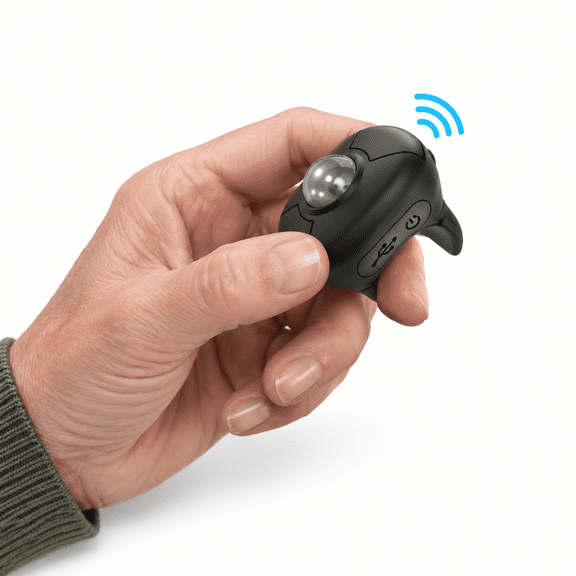 Wireless Trackball Ring Mouse, Dual Mode 2.4G+, Wearable Finger Control for Multi-Device Use
