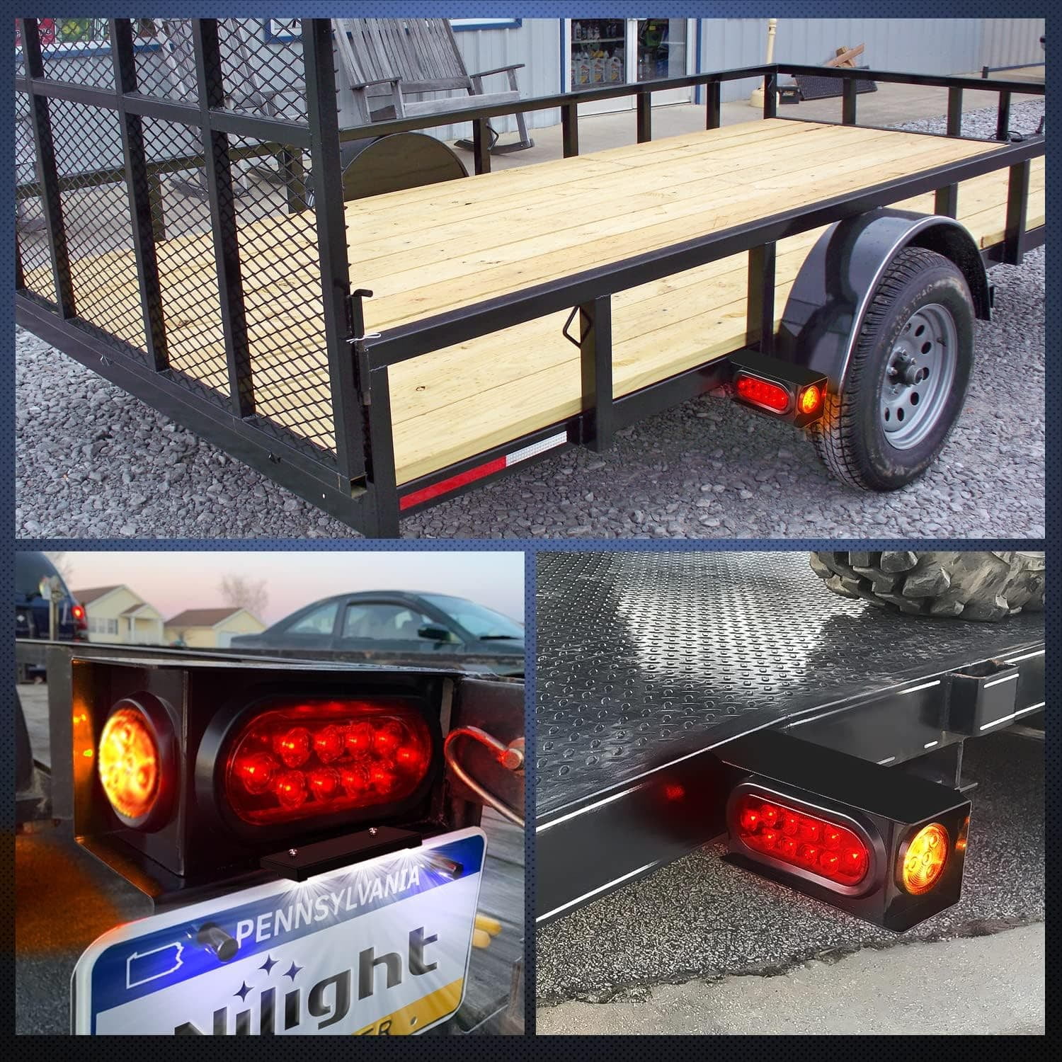 Wireless Trailer Lights Magnetic - Adjustable Magnetic Tow Light with 2 Mounting Options Rechargeable Towing Tail Light Kit Reverse Light for Trucks, Boat, RV, Vehicle, Caravan