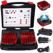 Fazipu Wireless Trailer Lights Magnetic,Wireless Trailer Lights,2026 New Led Wireless Tail Lights for Trailer,Rechargeable Towing Light Kit with Powerful Suction Base for Trucks,Boat,RV,Vehicle