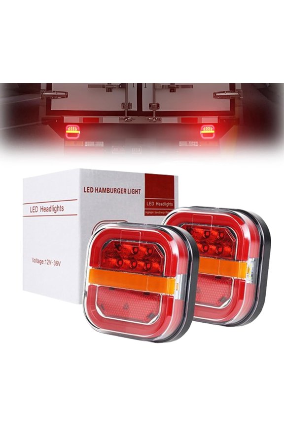 Wireless Trailer Lights for Towing, Rechargeable LED Tail Light Kit for Tow Truck, Fixed Anti-lost Wire Rope, Waterproof for Boat Utility RV Camper Jet Ski Caravan