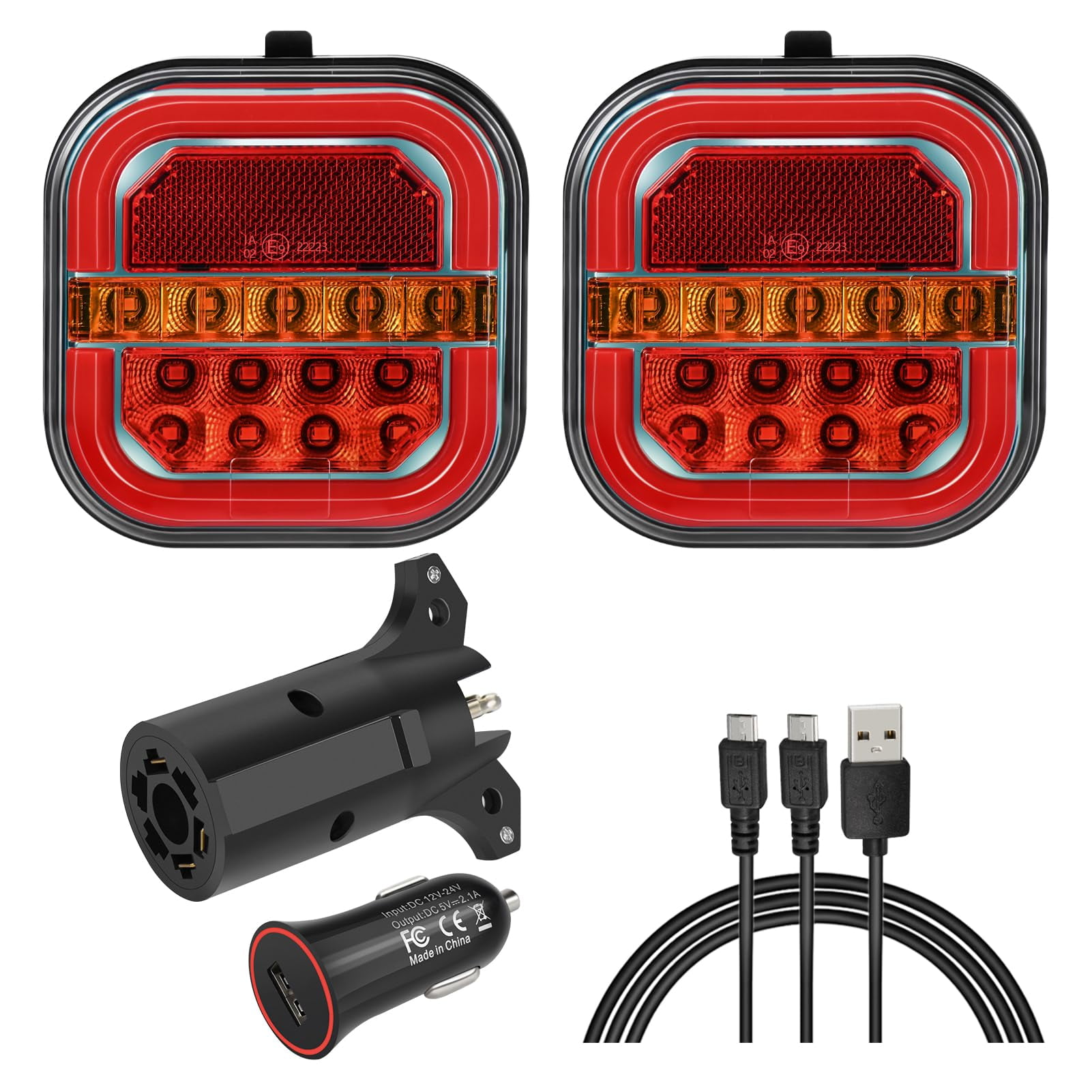 Wireless Trailer Lights for Towing, Rechargeable LED Tail Light Kit for