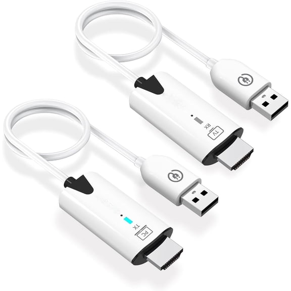 Wireless Transmitter and Receiver, 1080P@60Hz Wireless Extender Display Dongle Adapter for Laptop, PC, to TV/Monitor/Projector, Plug&Play