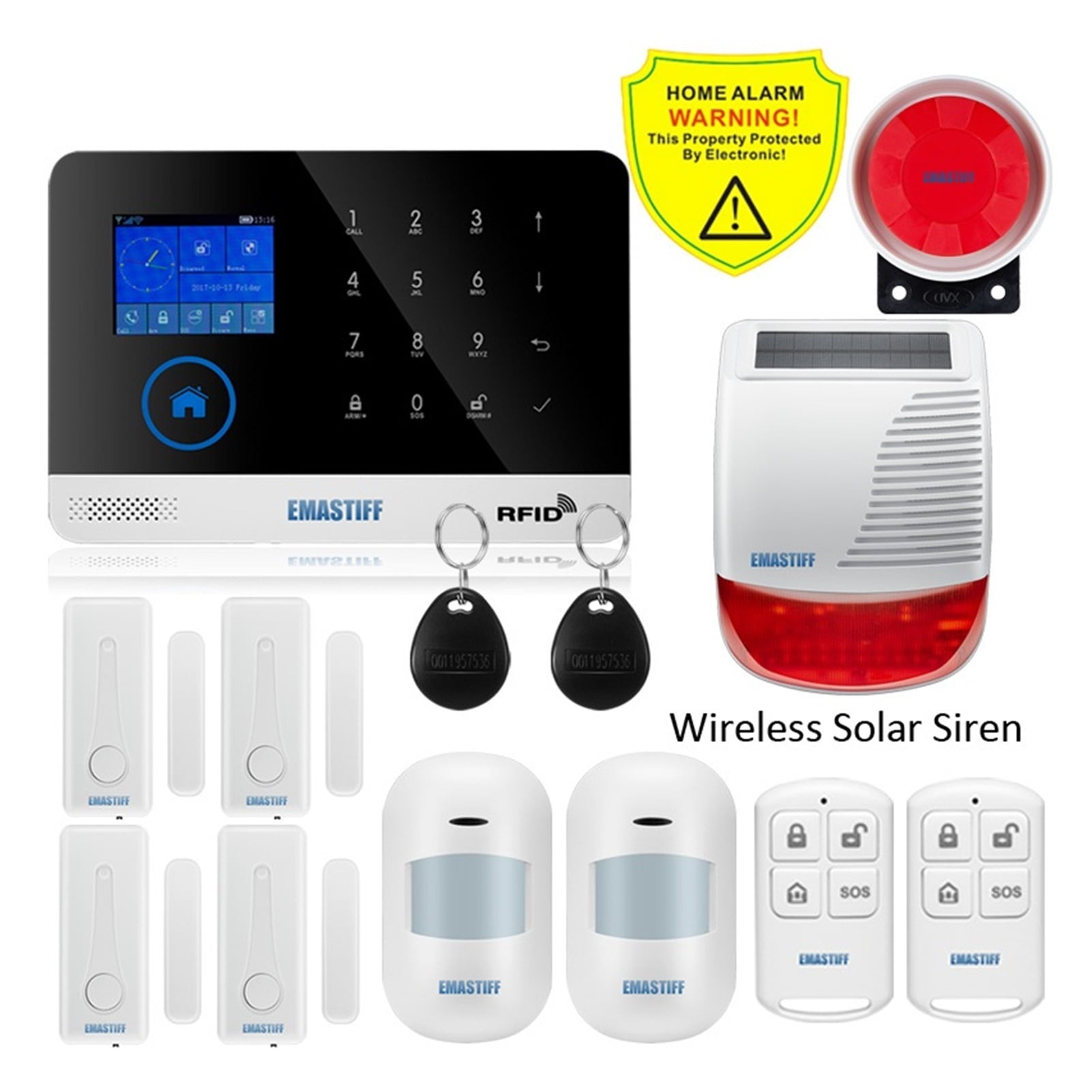 Wireless Tuya APP SIM GSM Home RFID Burglar Security LCD Touch Keyboard