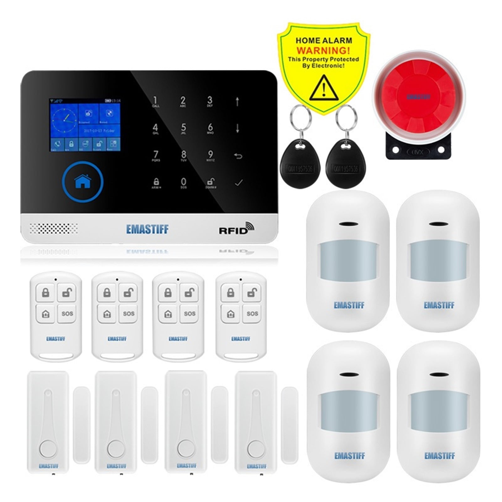 Wireless Tuya APP SIM GSM Home RFID Burglar Security LCD Touch Keyboard